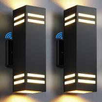 Luzes de parede externas SHIMR 30 cm Dusk to Dawn, pacote com 2 Luzes de parede externas SHIMR 30 cm Dusk to Dawn, pacote com 2