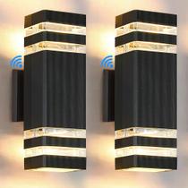 Luzes de parede externas SHIMR, pacote com 2 unidades Dusk to Dawn 110-240V Luzes de parede externas SHIMR, pacote com 2 unidades Dusk to Dawn 110-240V