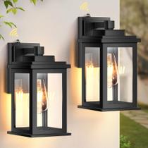 Luzes de parede externas VIANIS Black Dusk to Dawn, pacote com 2 Luzes de parede externas VIANIS Black Dusk to Dawn, pacote com 2