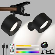 Luzes de parede LED Adetu RGB USB recarregáveis, pacote com 2