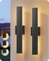 Luzes de parede LED para exteriores EDISHINE 40 cm pretas IP65 reguláveis Luzes de parede LED para exteriores EDISHINE 40 cm pretas IP65 reguláveis
