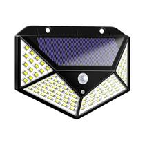 Luzes de Parede Solares com Sensor de Movimento PIR - 100 LEDs - Iluminação para Área Externa