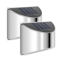 Luzes De Parede Solares Em Aço Inoxidável À Prova d'Água Para Iluminação Externa De Pátio, Jardim,