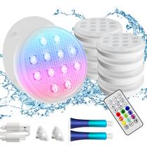 Luzes de piscina BOXPSII LED recarregável IP68 à prova d'água, pacote com 8