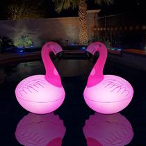 Luzes de piscina Cootway Rukars Floating Flamingo LED 2PCS