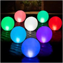 Luzes de piscina flutuantes HAPIKAY Solar Color Changing 35 cm, pacote com 2