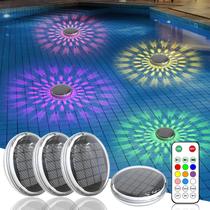 Luzes de piscina flutuantes Kitloo alimentadas por energia solar (pacote com 4) com controle remoto Luzes de piscina flutuantes Kitloo alimentadas por energia solar (pacote com 4) com controle remoto
