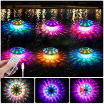 Luzes de piscina flutuantes QOLNBY 2024 com 6 efeitos de iluminação, pacote com 6 Luzes de piscina flutuantes QOLNBY 2024 com 6 efeitos de iluminação, pacote com 6