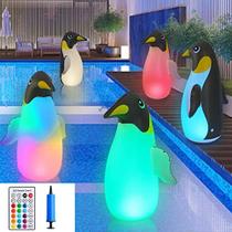 Luzes de piscina flutuantes SUPERNIGHT Penguin Solar, pacote com 2