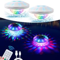 Luzes de piscina flutuantes TEPENAR recarregáveis (pacote com 2) IP68