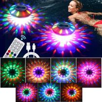 Luzes de piscina flutuantes WANTERONG recarregáveis RGB, pacote com 1 pacote