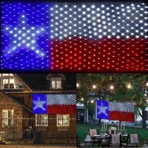 Luzes de rede com bandeira do Texas Veeydrut 100 x 200 cm, 384 LEDs