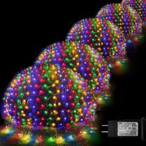 Luzes de rede de Natal Pooqla 510 LED 8 modos 8m x 1,5m coloridas