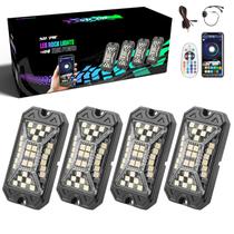 Luzes de rocha SUNPIE de 4 cápsulas RGBW, alumínio, IP67 à prova d'água