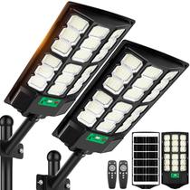 Luzes de rua solares CNOIJUTS 36000LM 6500K com 2 unidades remotas Luzes de rua solares CNOIJUTS 36000LM 6500K com 2 unidades remotas