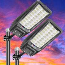 Luzes de rua solares Jadisi, pacote com 2 sensores de movimento de 9000 W, IP67