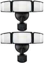 Luzes de segurança LED UME, pacote com 2, 5500LM, sensor de movimento 49W