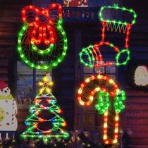 Luzes de silhueta de janela de Natal GLOWNOVA 200L 19", pacote com 4 Luzes de silhueta de janela de Natal GLOWNOVA 200L 19", pacote com 4