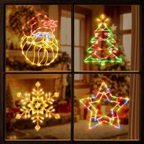 Luzes de silhueta de janela de Natal Minetom 40,6 cm 50 lâmpadas