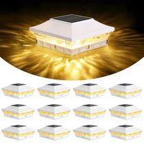 Luzes de Tampa Solar para Postes Brightever Pacote com 12 Unidades 9x9 cm à Prova d'Água
