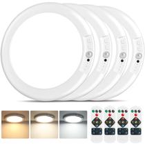 Luzes de teto Bairth, controle remoto recarregável sem fio de 3 cores, pacote com 4 Luzes de teto Bairth, controle remoto recarregável sem fio de 3 cores, pacote com 4