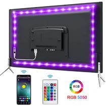 Luzes De Tira LED USB RGB Controle Bluetooth SMD 5050 Fita Flexível Autoadesiva Retroiluminação De