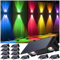 Luzes de vedação solares IIRARA, pacote com 12 unidades, RGB, brancas, IP67, ao ar livre Luzes de vedação solares IIRARA, pacote com 12 unidades, RGB, brancas, IP67, ao ar livre