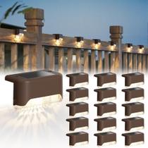 Luzes de vedação solares JACKYLED, pacote com 16 IP65, marrom impermeável Luzes de vedação solares JACKYLED, pacote com 16 IP65, marrom impermeável