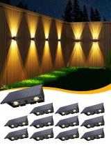 Luzes de vedação solares UGDLUCK, pacote com 12 unidades, brancas quentes, 100 lúmens Luzes de vedação solares UGDLUCK, pacote com 12 unidades, brancas quentes, 100 lúmens