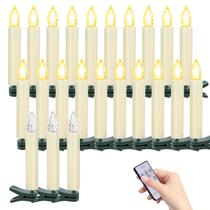 Luzes de vela de árvore de Natal TECHLONG Flickering 20 unidades com controle remoto Luzes de vela de árvore de Natal TECHLONG Flickering 20 unidades com controle remoto