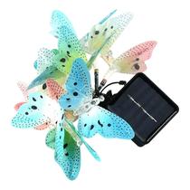 luzes decorativas solares da corda da borboleta do jardim das luzes 12led coloridas