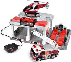Luzes e sons de garagem Toy Set Fire and Rescue para crianças Luzes e sons de garagem Toy Set Fire and Rescue para crianças