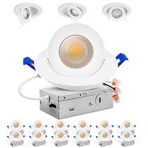 Luzes Embutidas LED Gimbal Adetu 4", Ajustáveis 360, Pacote com 12 Luzes Embutidas LED Gimbal Adetu 4", Ajustáveis 360, Pacote com 12