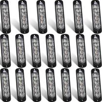 Luzes estroboscópicas de emergência LED, pacote com 20 unidades, branco âmbar Luzes estroboscópicas de emergência LED, pacote com 20 unidades, branco âmbar