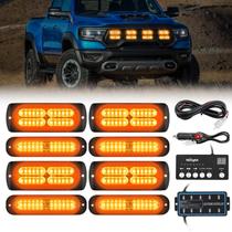 Luzes estroboscópicas Nilight 8PCS LED 12V 24V âmbar para veículo Luzes estroboscópicas Nilight 8PCS LED 12V 24V âmbar para veículo