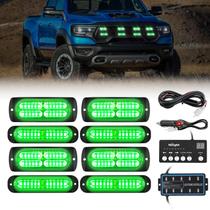 Luzes estroboscópicas Nilight 8PCS LED 12V 24V verde para veículo Luzes estroboscópicas Nilight 8PCS LED 12V 24V verde para veículo