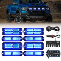Luzes estroboscópicas Nilight 8PCS LED azul 12V 24V para veículo Luzes estroboscópicas Nilight 8PCS LED azul 12V 24V para veículo