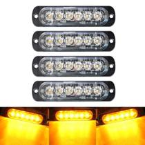 Luzes estroboscópicas SEISSO 6 LED âmbar para veículos e caminhões x4