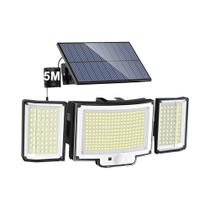 Luzes Externas Com Sensor De Movimento Solar 366 LED 3 Cabeças À Prova d'Água Luz De Jardim E Parede Luzes Externas Com Sensor De Movimento Solar 366 LED 3 Cabeças À Prova d'Água Luz De Jardim E Parede