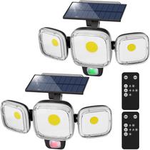 Luzes externas com sensor de movimento solar CINOTON, pacote com 2 unidades, pretas
