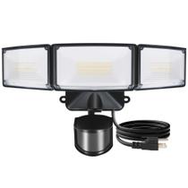 Luzes externas LUTEC 49W Sensor de movimento 5500lm IP65 preto