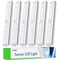 Luzes LED com sensor de movimento Molrebe, pacote com 6 unidades, operadas por bateria