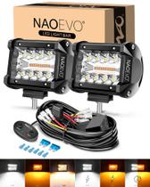 Luzes LED de 4 polegadas NAOEVO White Amber 6 modos Luzes LED de 4 polegadas NAOEVO White Amber 6 modos