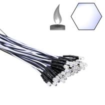 Luzes LED EDGELEC 3 mm White Flicker 12 V (pacote com 30) pré-conectadas
