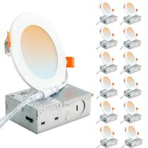 Luzes LED embutidas de teto DINGLILIGHTING 4 polegadas 5CCT, pacote com 12