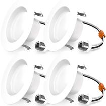 Luzes LED embutidas Sunco 4" Retrofit 660LM 3000K, pacote com 4
