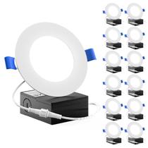 Luzes LED embutidas Sunco, pacote com 12 polegadas, 4", 10W, 650LM, 6000K, reguláveis