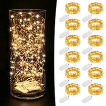 Luzes LED Fairy Lights MUMUXI operadas por bateria de 2 m 20 pacote com 12