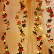 Luzes LED Flower Rose Vine Fairy String Lights Fielegen x2 Luzes LED Flower Rose Vine Fairy String Lights Fielegen x2