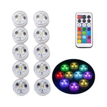 Luzes LED Mini Submersíveis Multicoloridas À Prova d'Água Com Controle Remoto Para Vasos, Piscinas E